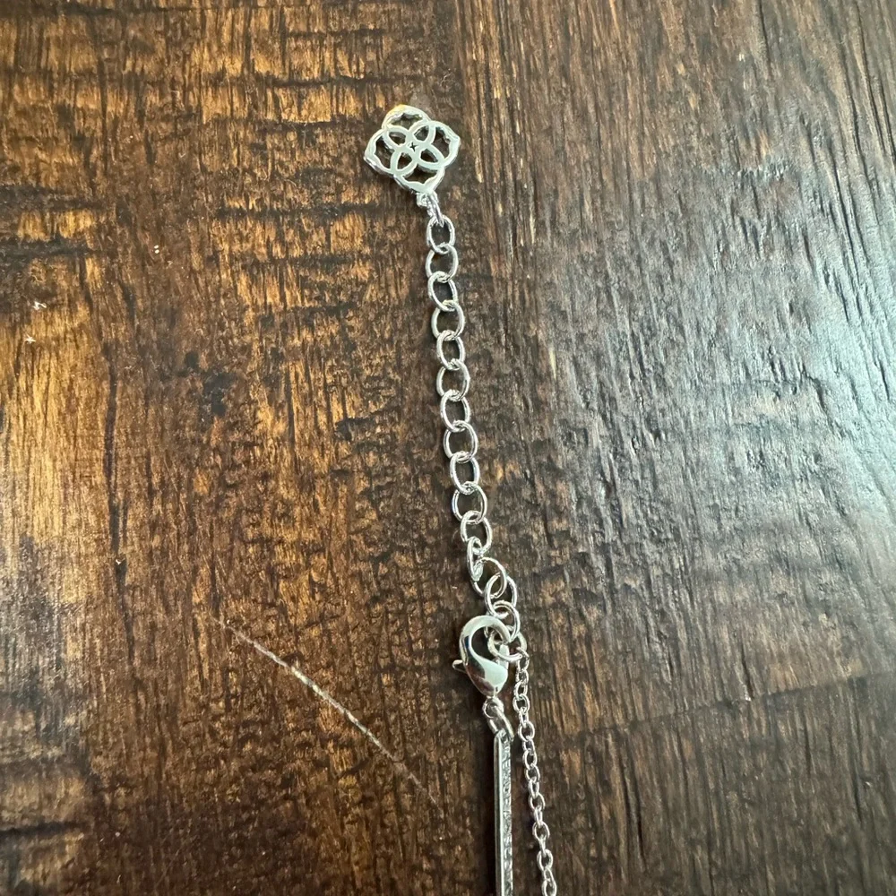 Kendra Scott Elegant Silver Ice Pink Stone Necklace - Picture 3 of 16